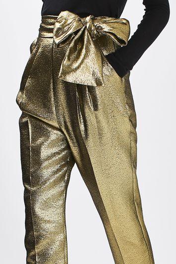 Topshop Lame Sash Carrot Trousers By Boutique