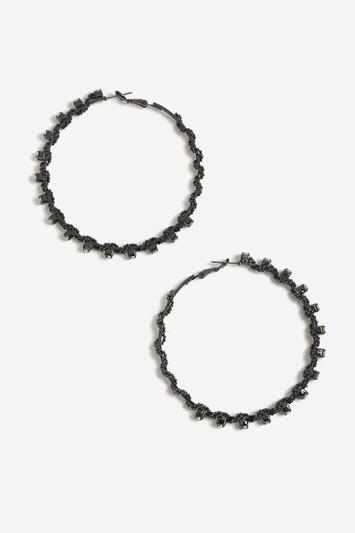 Topshop Stone Wrapped Hoop Earrings