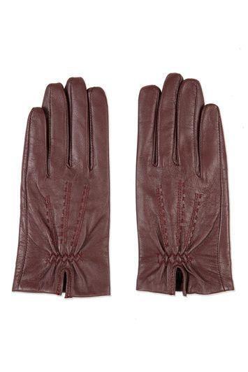 Topshop Core Stitch Leather Gloves