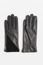 Topshop Black Leather Gloves