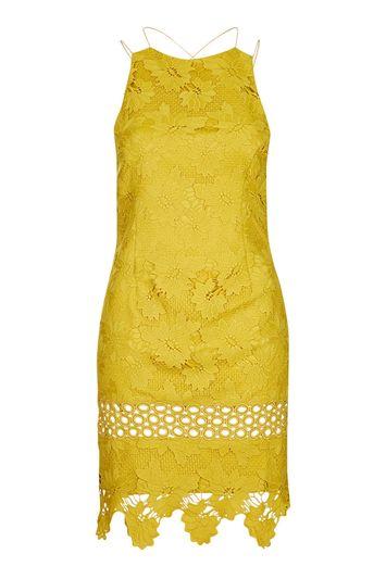 Topshop Lace Strappy Back Midi Dress