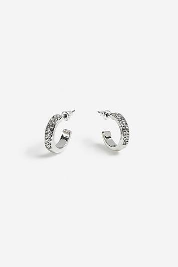Topshop *crystal Small Hoop Earrings