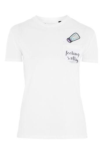 Topshop Salty Glitter Pocket T-shirt By Tee & Cake