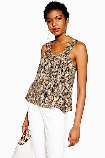 Topshop Cheetah Print Sun Top