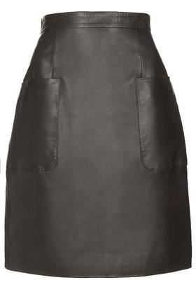 Topshop Angie Leather Skirt By Unique