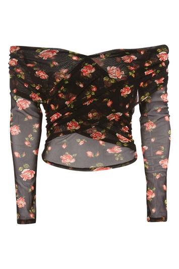 Topshop Rose Sweetheart Bardot Top
