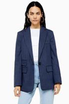 Topshop Blue Single Breasted Blazer