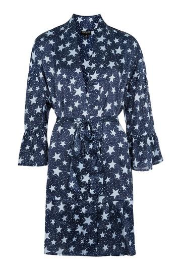 Topshop Star Print Satin Dressing Gown