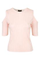 Topshop Cold Shoulder Pleated Top