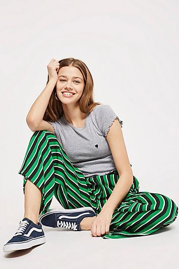 Topshop Petite Short Sleeve Lettuce T-shirt