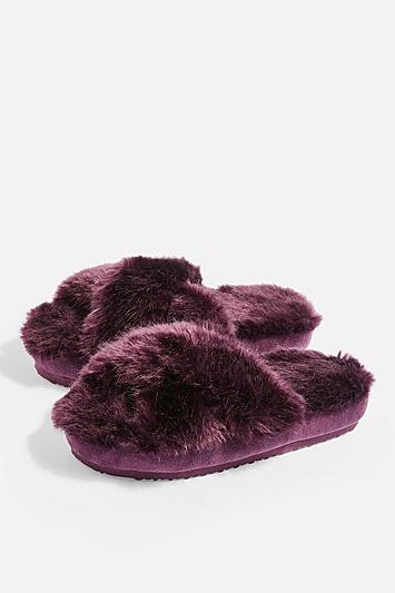 Topshop Fun Fur Slipper Sliders