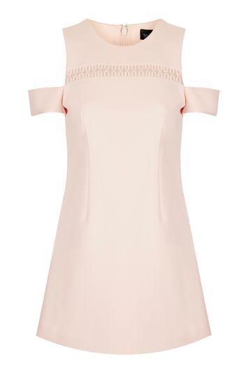 Topshop Petite Cold Shoulder Loop Dress