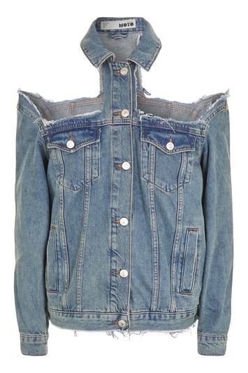 Topshop Moto Extreme Cold Shoulder Jacket