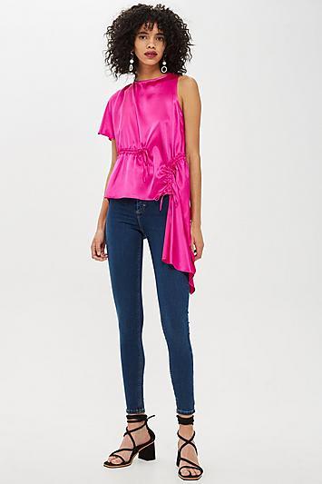 Topshop Satin Asymmetric Blouse