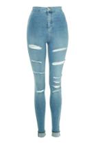 Topshop Tall 36 Bleach Super Rip Joni Jeans