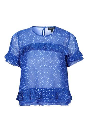 Topshop Pinspot Pleat Tee