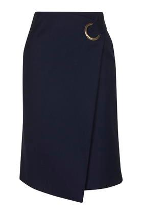 Topshop Premium Wrap Midi Skirt