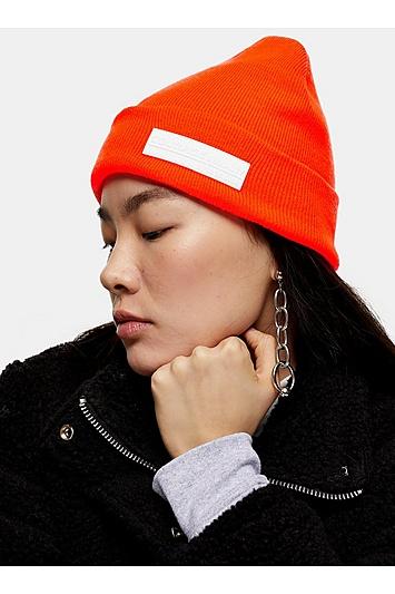 Topshop Neon Orange Skater Beanie