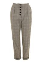Topshop Checked Button Trousers