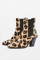 Topshop Morty Leopard Print Ankle Boots