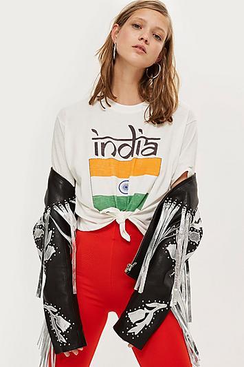 Topshop India Knot Crop T-shirt By Tee & Cake