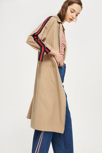 Topshop Side Stripe Trench Coat