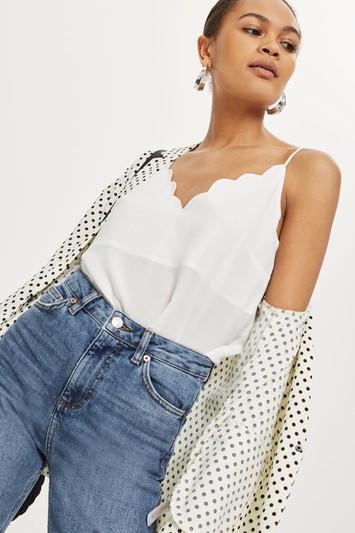 Topshop Scalloped Hem Camisole Top