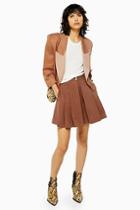Topshop Taupe Pleated Shorts