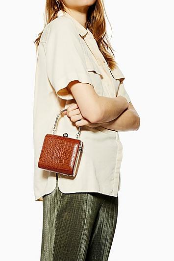Topshop Fay Crocodile Mini Boxy Bag