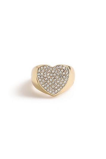 Topshop *pave Heart Signet Ring