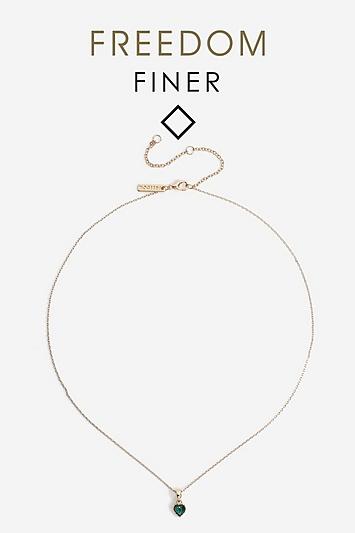 Topshop *freedom Finer Heart Ditsy Necklace