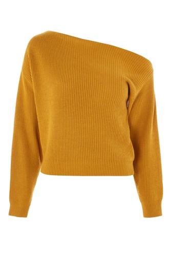 Topshop Cashmere Off Shoulder Cropped Sweater