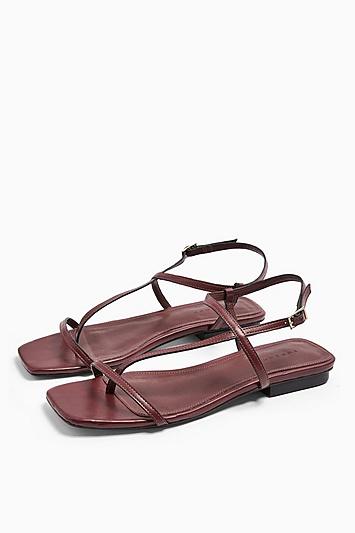 Topshop Haven Burgundy Flat Sandals
