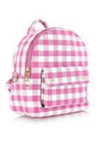 Topshop *pink Mini Gingham Backpack By Skinnydip