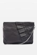 Topshop Leather Ruffle Clutch Bag