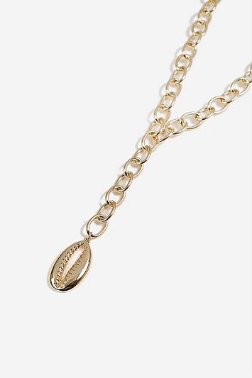 Topshop *shell Drop Necklace