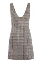 Topshop Petite Checked A-line Pinafore Dress