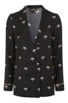 Topshop Petite Fan Print Slouchy Blazer