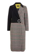 Topshop Checked Colour Block Coat