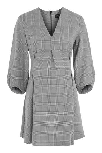 Topshop Checked Seam Mini Shift Dress