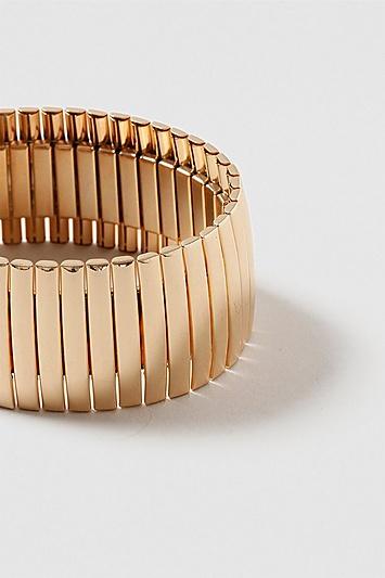 Topshop *wide Clean Metal Stretch Bracelet