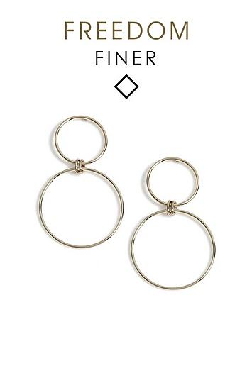 Topshop Finer Circle Link Drop Earrings