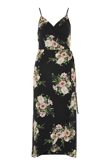 Topshop Strappy Floral Wrap Dress