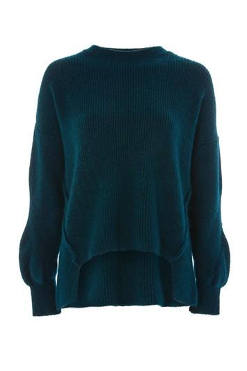 Topshop Petite Seam Ribbed Crew Neck Sweater