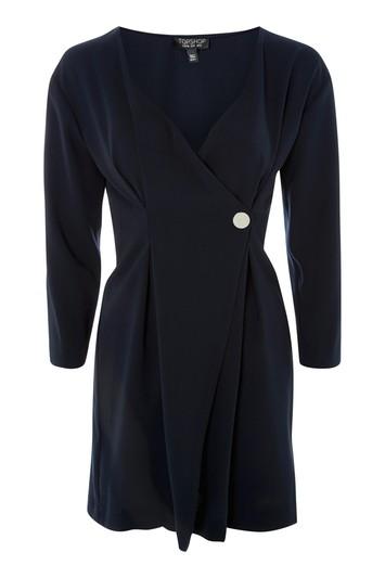 Topshop Crepe Popper Wrap Mini Dress