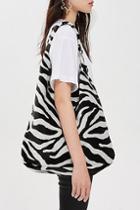 Topshop Kenya Zebra Print Tote Bag