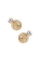 Topshop Cut-out Metal Ball Earrings