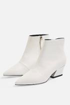 Topshop *wide Fit Brink White Heeled Point Boots