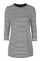 Topshop Petite Stripe Sweatshirt Dress