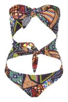 Topshop *festival Bead Double Bow Swimsuit By Jaded London